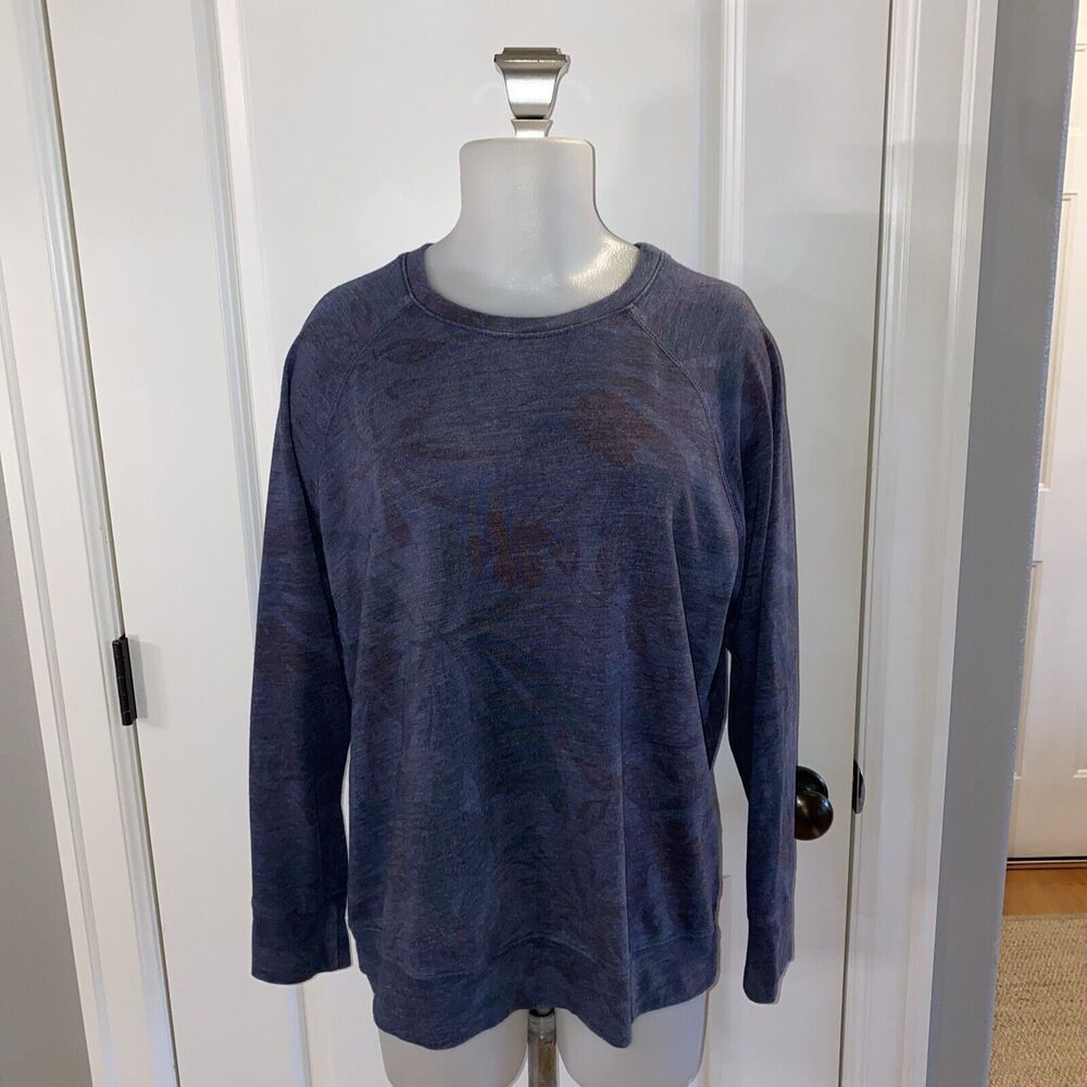 Sundry Blue‎ Pullover Crewneck Sweatshirt Floral Design Women's -Size 3 / L
